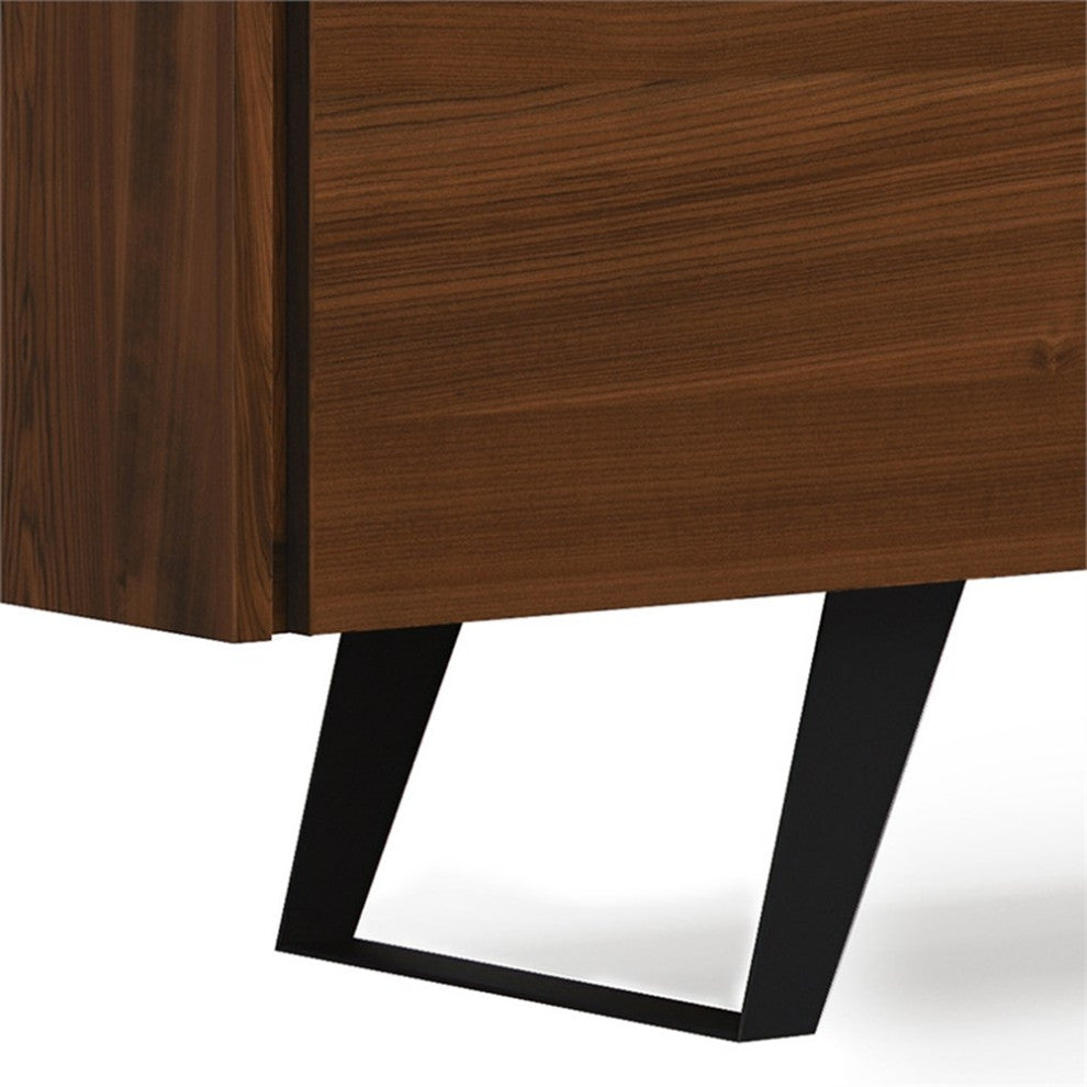 Lowry 72" WD Modern Industrial TV Media Stand in Walnut For TVs upto 80 inches