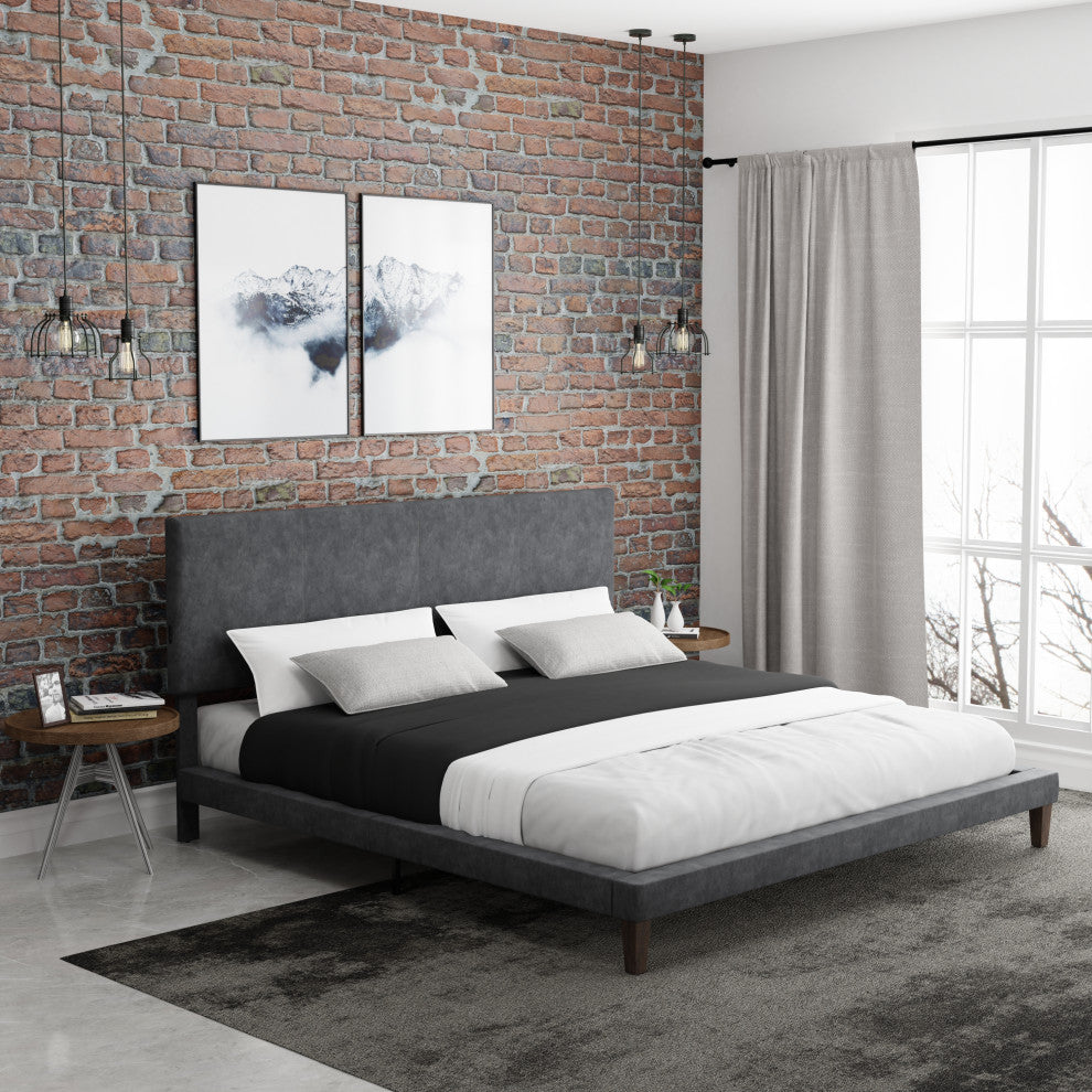 Hillsdale Muellen Upholstered Platform King Bed With 2 Dual USB Ports