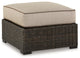 Coastline Bay Brown Outdoor Ottoman With Cushion