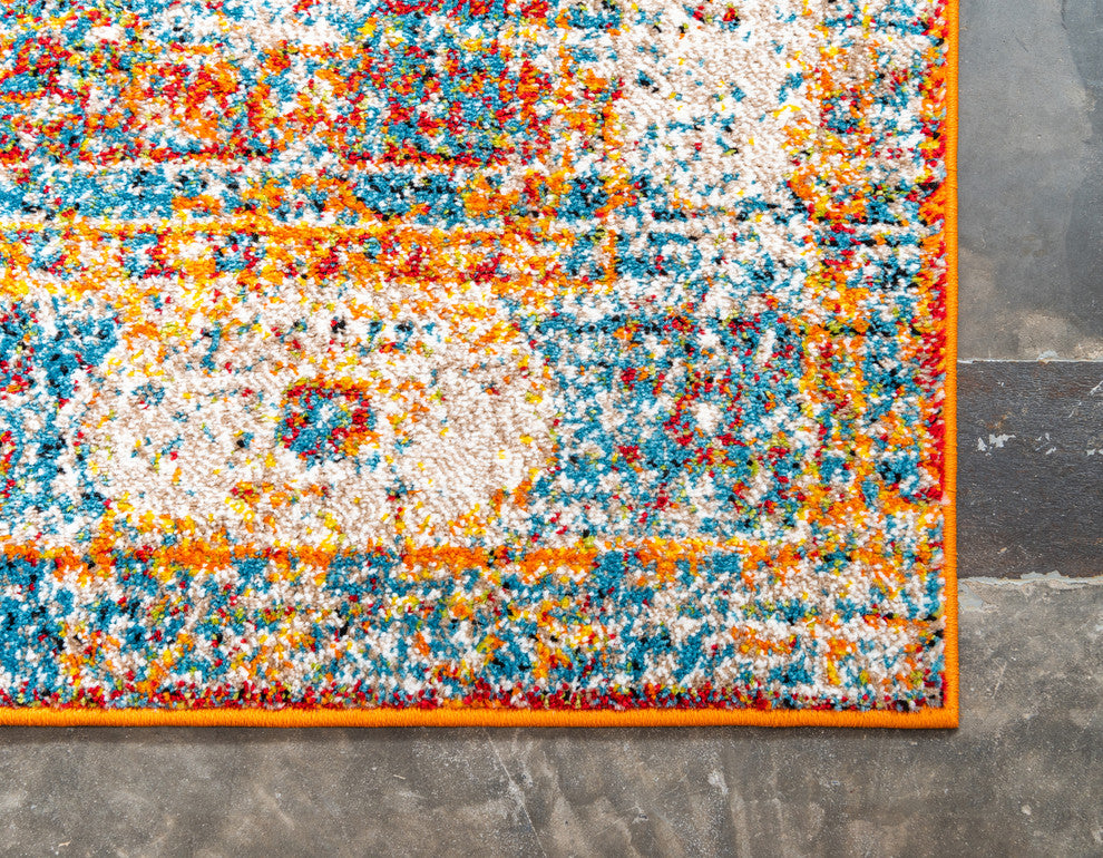 Unique Loom Beige Bellini Rosso 5' 0 x 8' 0 Area Rug