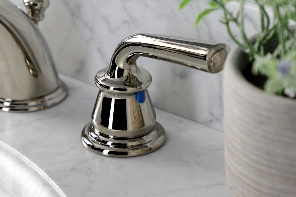 Kingston Brass KB966RXLPN Widespread Bathroom Faucet, Pop-Up Drain
