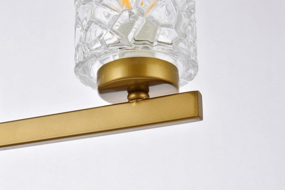 Conor 5-Light Bath Sconce, Brass With Clear Shade