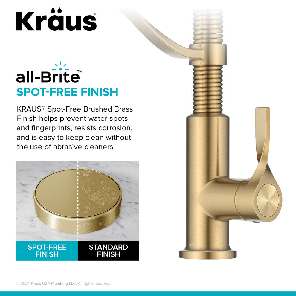 KRAUS Torak Commercial Style 2-Function 1-Handle Pull Down Kitchen Faucet SFBB