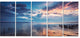 Dramatic Sky Over Sunset Lake, Large Landscape Canvas Art, 60"x28", 5 Panels