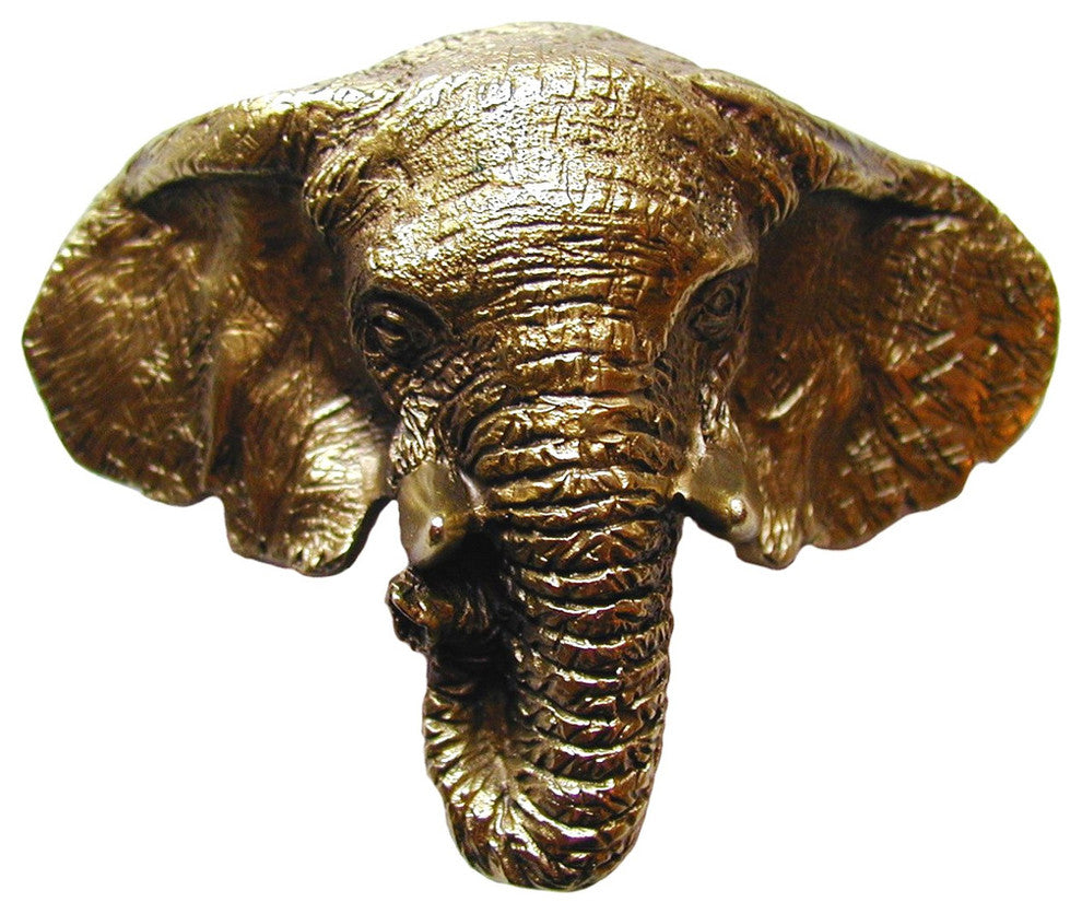 Goliath Elephant Bin Pull, Antique Brass