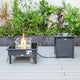 LeisureMod Walbrooke Square Fire Pit Table and Tank Holder, Black