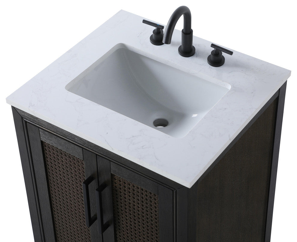 Home Living 24" Single Bathroom Vanity, Chocolate Oak