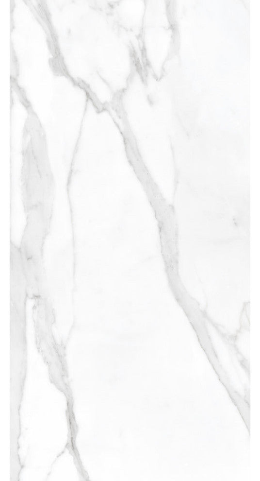 Carrara Statuario Porcelain Marble Look Wall and Floor Tile, 32x64