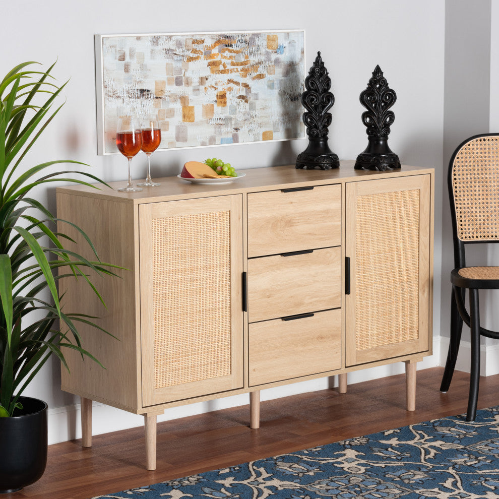 Sacha Natural Rattan Collection, 3-Drawer Sideboard