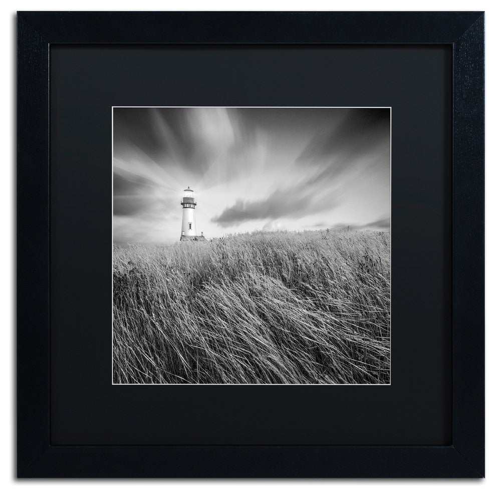 "Yaquina Lighthouse III" Matted Framed Canvas Art by Moises Levy