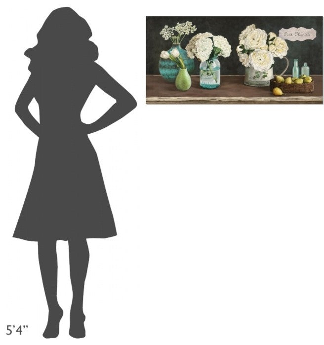 "Petit Fleuriste" Stretched Canvas Giclee by Pierre Benson, 36x18"