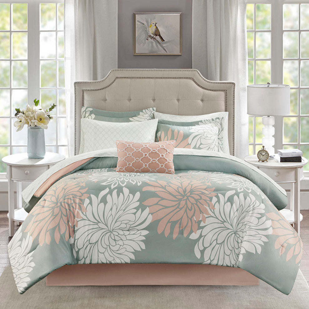 Madison Park Essentials Maible 9 Piece Comforter Set With Cotton Bed Sheets
