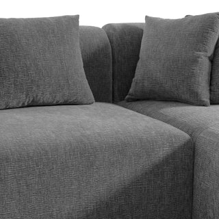 GDF Studio L-Shape Upholstered Chenille Corner Sectional Sofa with Pillows, Gray