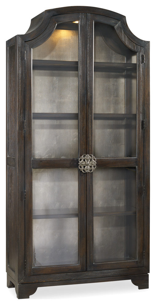 Sanctuary Glass Bunching Curio-Ebony Antiqued Oak