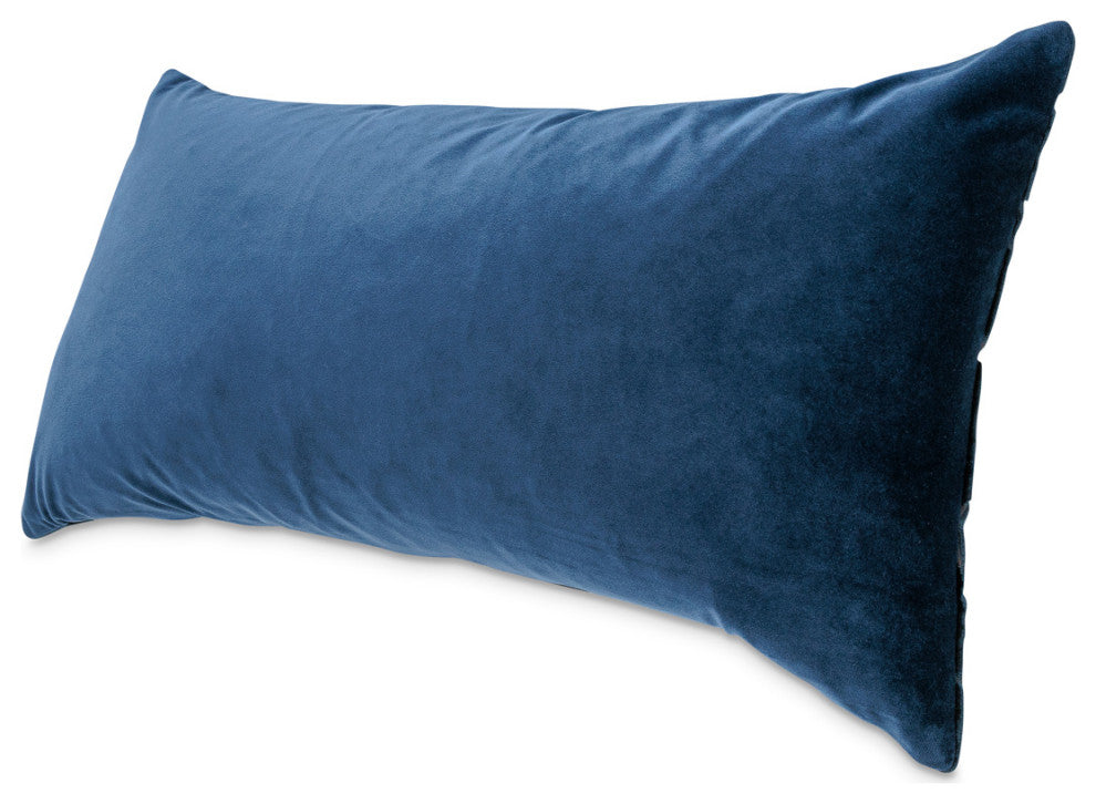 Blue My Mind Larkin 13"x24" Velvet Oblong Pillow, Set of 2, Sapphire