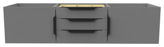 CastelloUSA Alpine 60" Wall Mounted Vanity, Base Only, Gray, Black Handles