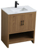 Home Living 30" Single Bathroom Vanity, Walnut Brown