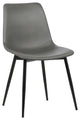 Jonas Dining Chair, Black Faux Leather With Black Powder Coated Legs