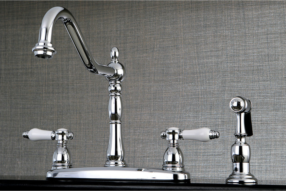 Kingston Brass Centerset Kitchen Faucet, Polished Chrome