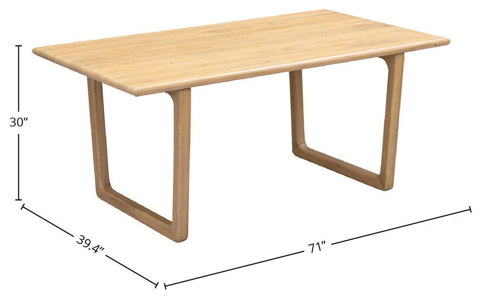 Bungalow 71" Solid Wood Dining Table, Biscotti