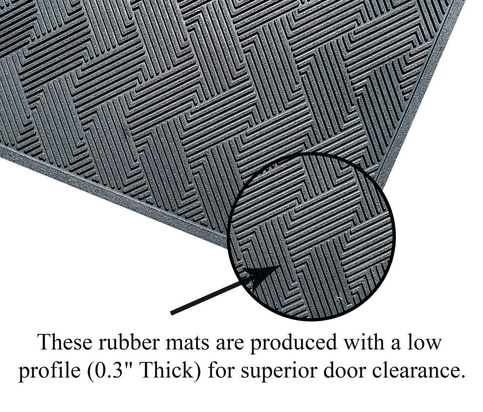 Natural Rubber Checkered 24"x36" Tapered Edge Scraper Doormat