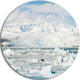 Vatnajokull Glacier In Iceland, Landscape Large Disc Metal Artwork, 23"