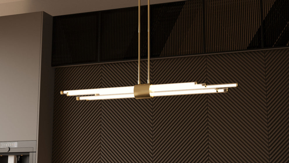 Quoizel PCTAL146 Talbott 46"W LED Linear Chandelier - Brushed Gold