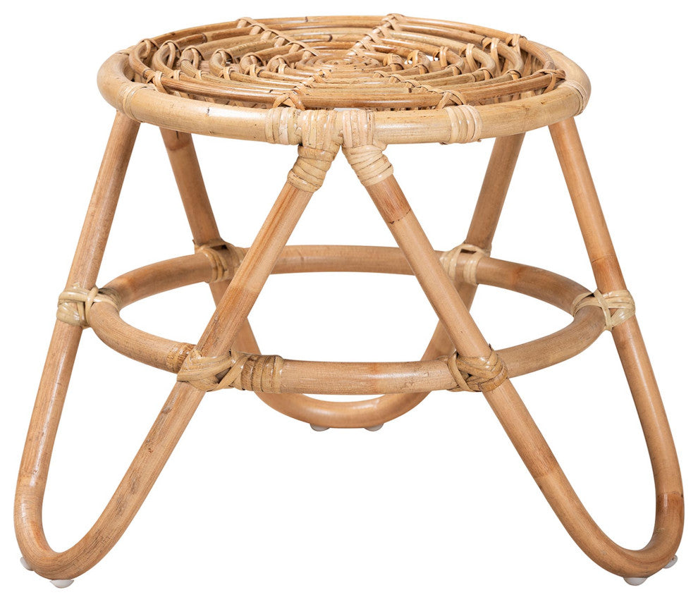 Saule Natural Brown Rattan End Table