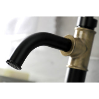 Single-Handle Bathroom Faucet With Push Pop-Up, Matte Black/Antique Brass