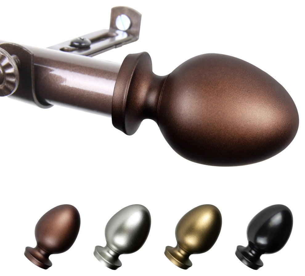 Faye 13/16" Curtain Rod, Cocoa, 66-120"