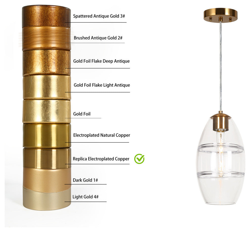 LNC Celery 1-Light Ribbed-Glass Rounded Pendant Light