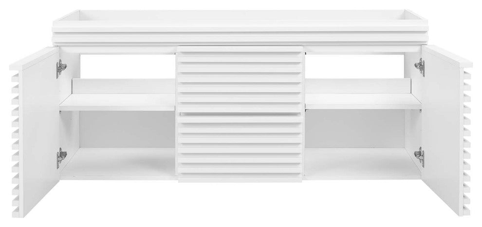 Render 48" Wall-Mount Bathroom Vanity Cabinet, White