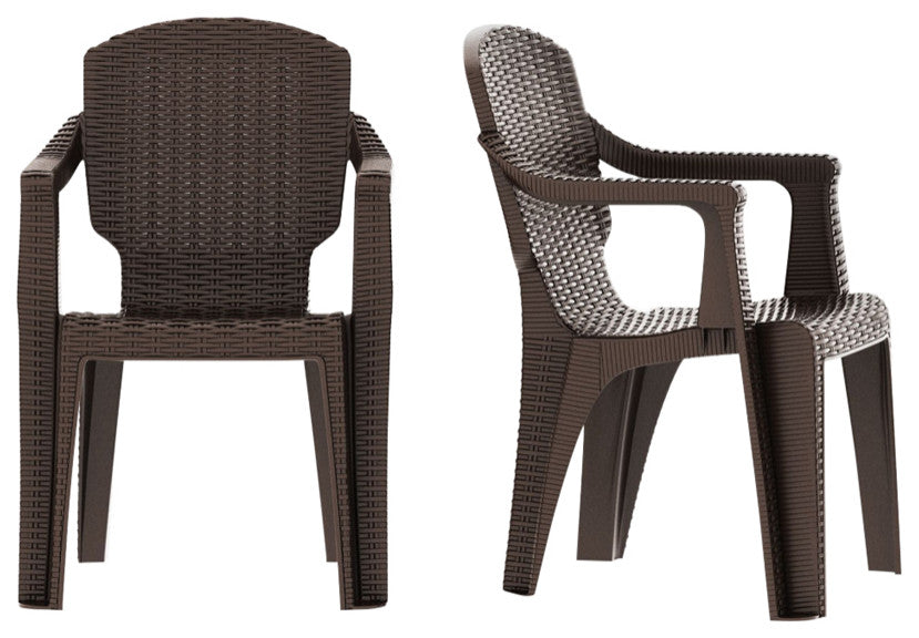 Calista Outdoor Patio Chairs, Set of 2, Brown