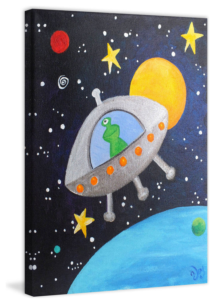 Marmont Hill, "Green Alien" by Nicola Joyner Painting on Wrapped Canvas, 16x24