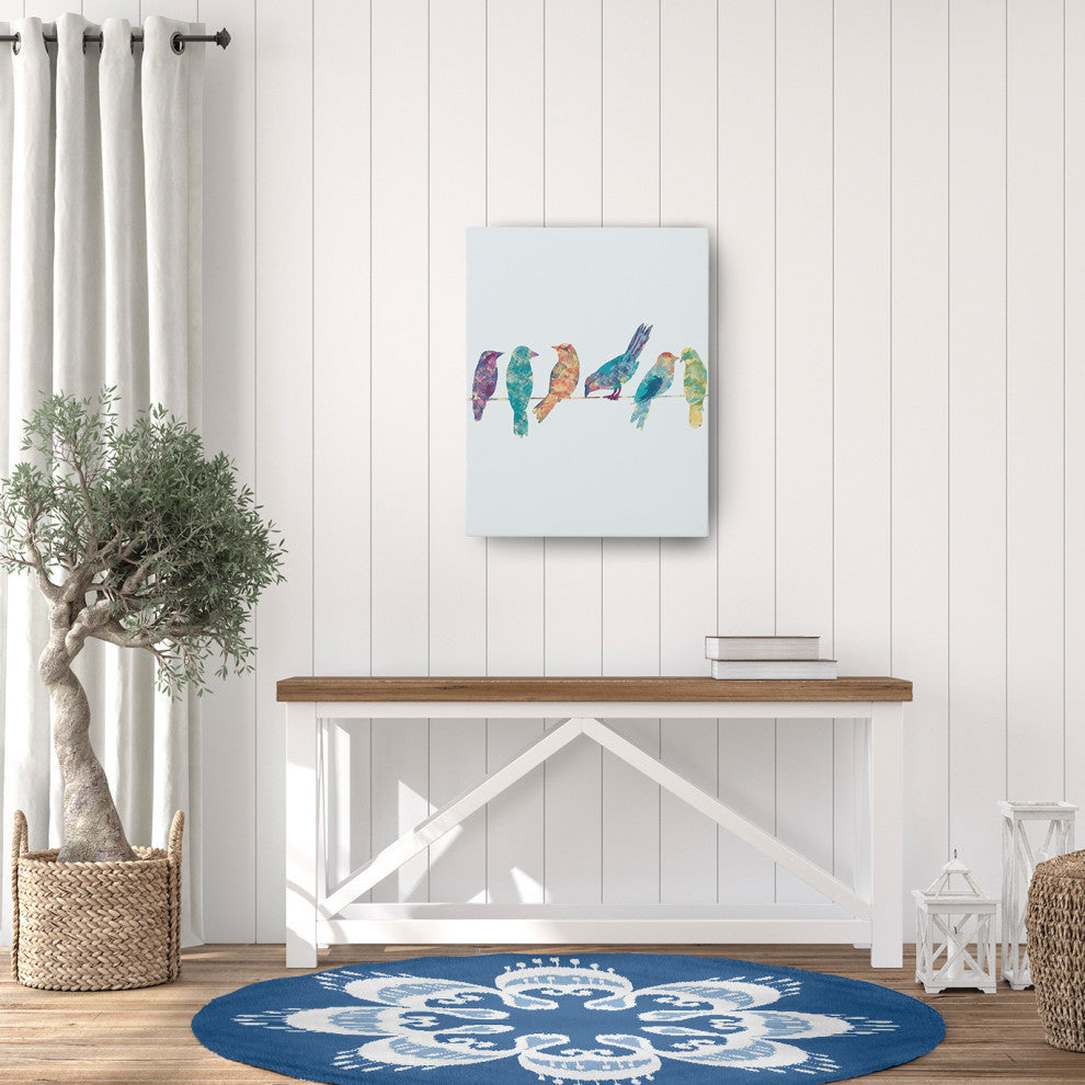 Ikat Mandala Chenille Rug, Blue, 5' Round