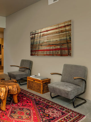 "Tall Tree Forest" Print on Natural Pine Wood, 60"x40"