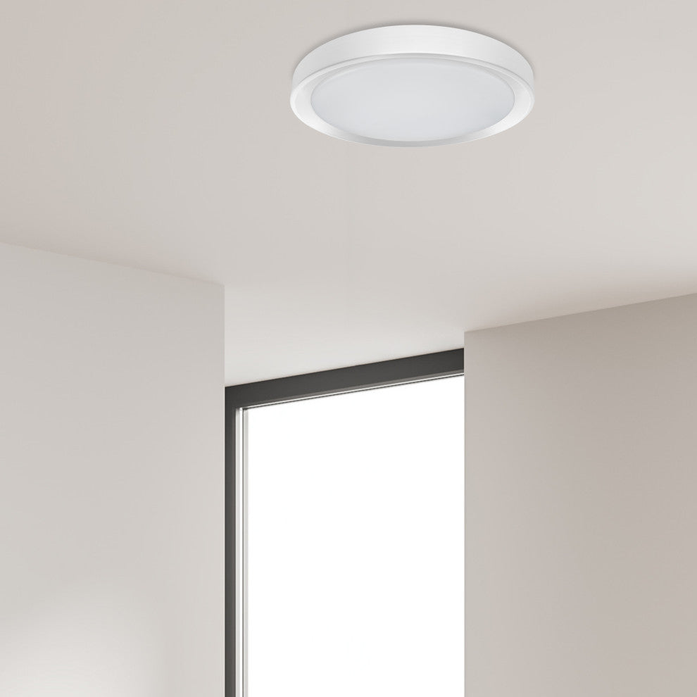 Flynn Modern 1 Light Matte White White Metal Flush Mount