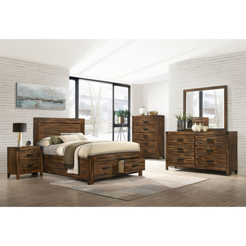 Picket House Furnishings Wren Full Platform Storage Bed, Chestnut