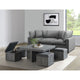 Picket House Dawson Coffee Table With 4 Storage Stools, Gray