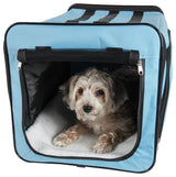 Dual-Expandable Wire Folding Lightweight Collapsible Pet Crate, Blue, X-Small