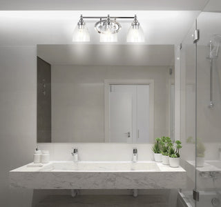 Marais Metal/Glass LED Vanity Light, Chrome, Width: 22.25"