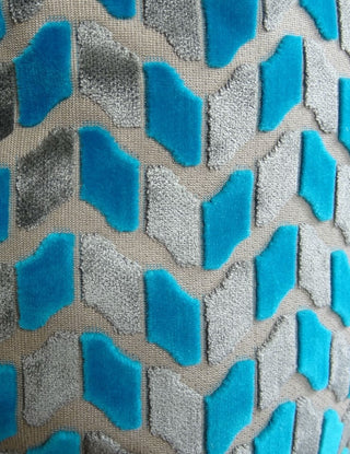 Castle Crest Turquoise and Gray Handmade Luxury Pillow, 16"x16"