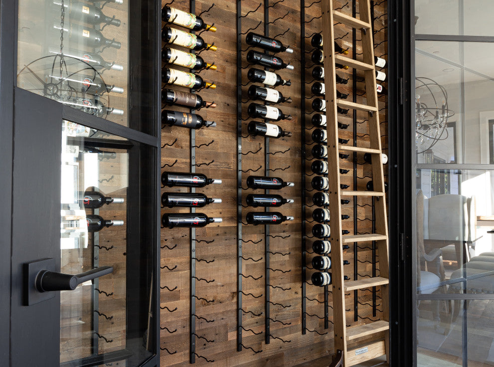 W Series Wine Rack 4 Wall Mounted Metal Bottle Storage, Gunmetal, 24 Bottles (Double Deep)