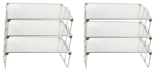 YBM Home Stackable Mesh Shelf Silver 22"x12"x6.5", 6-Pack