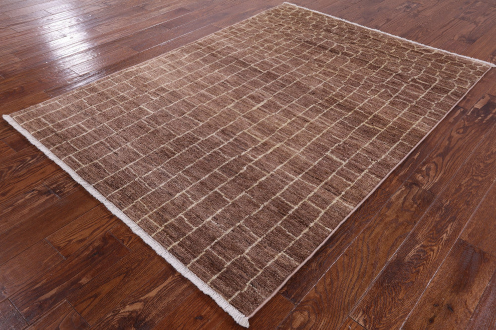 4' 10" X 6' 9" Moroccan Handmade Wool Rug Q6617