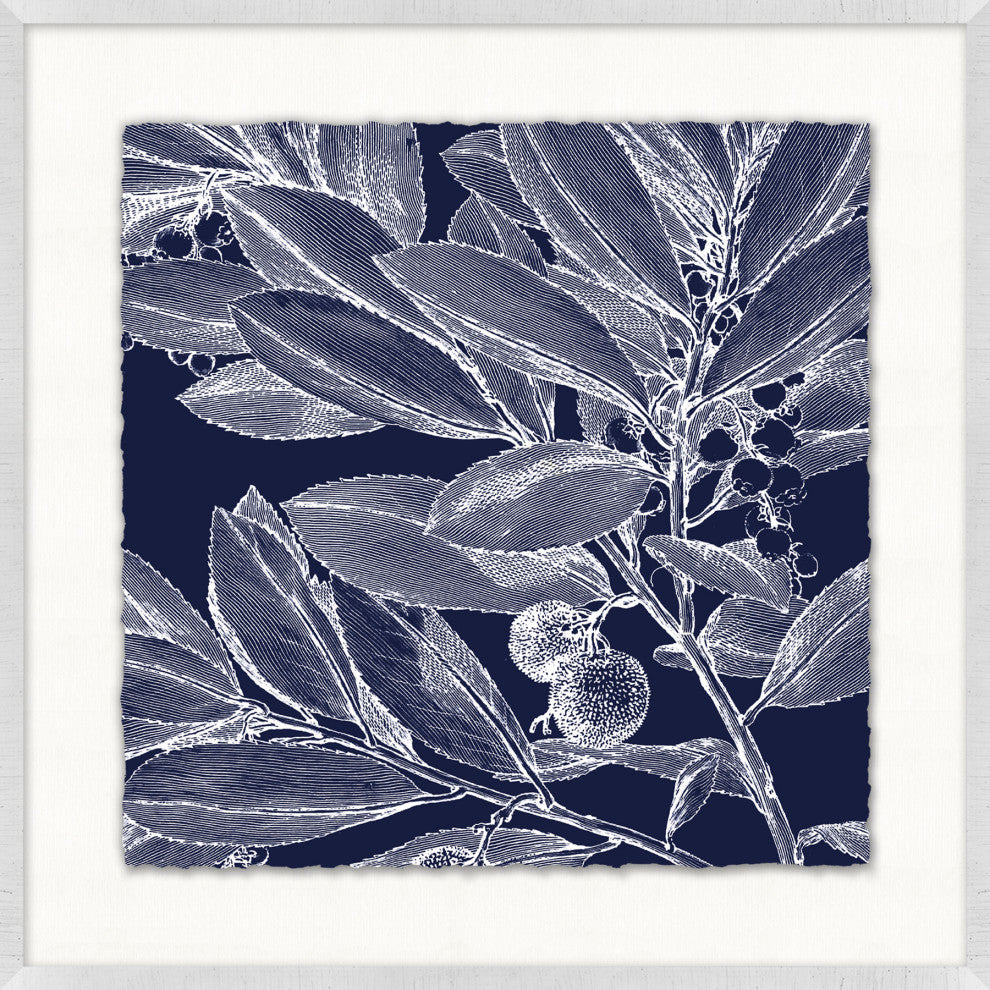 Transitional Leaf Composition On Navy 2, Giclee Reproduction Artwork
