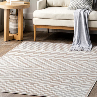 Nuloom Nikita Faded Geometric Machine Washable Area Rug, Beige 2'8"x6'