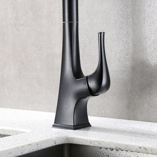 Luxier KTS20-T Single-Handle Pull-Down Sprayer Kitchen Faucet, Oil Rubbed Bronze