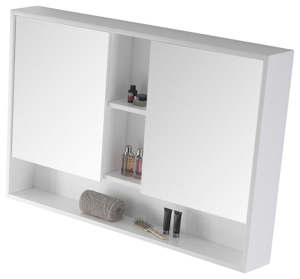 Fine Fixtures Surface Mount Bathroom Medicine Cabinet, White.