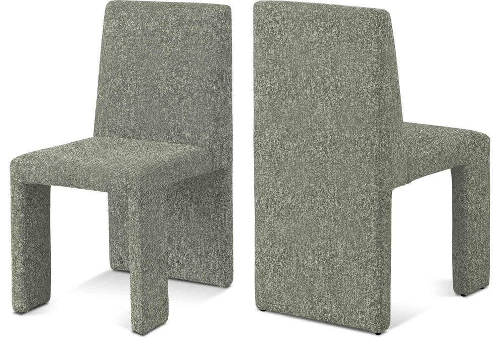 Benson Upholstered Dining Chair, Green, Linen Texured Fabric